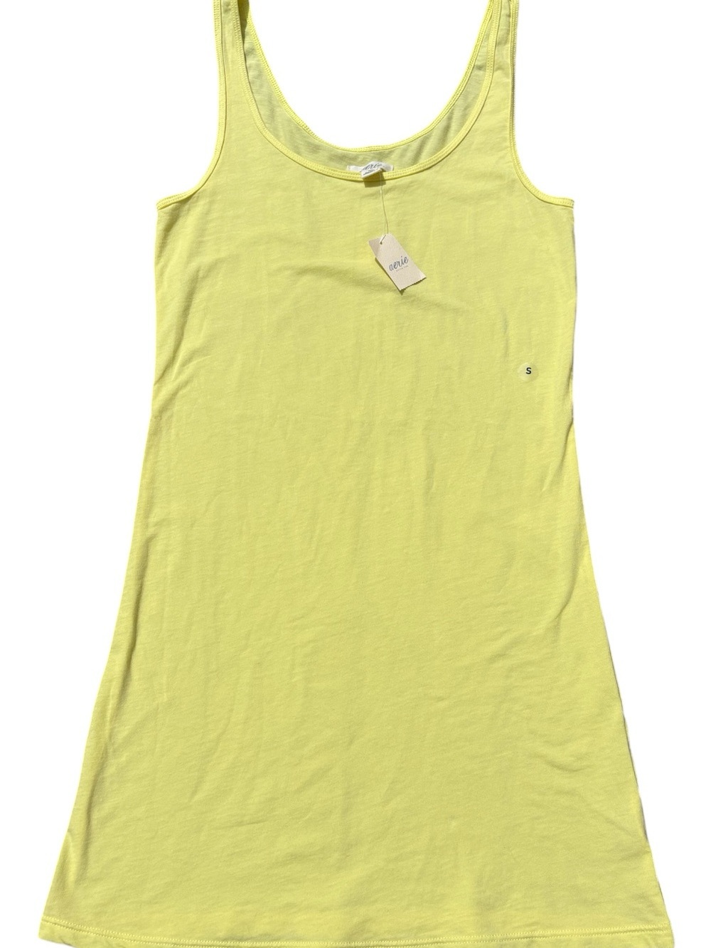 Aerie Pastel Yellow Longline Slim Fit Tank Top S NWT